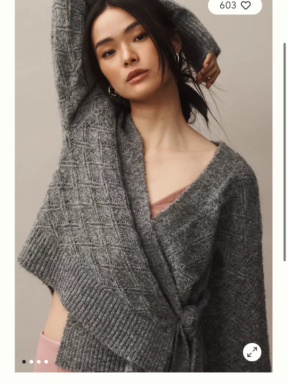 Maeve 'Wrap' Grey Cardigan Sweater Size XXS